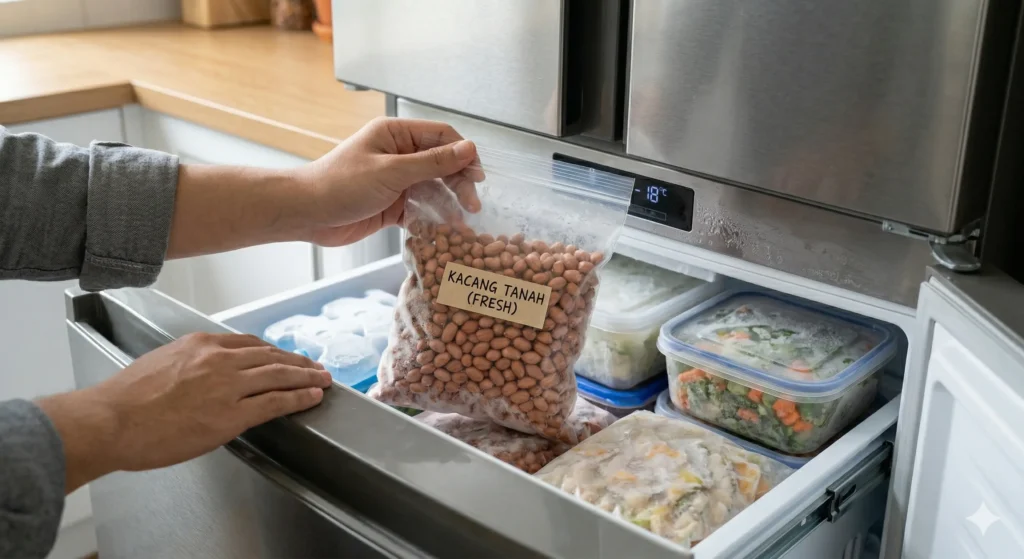 5 Cara Menyimpan Kacang Tanah Agar Tidak Cepat Tengik dan Berjamur Metode membekukan kacang tanah di freezer agar tahan hingga 12 bulan