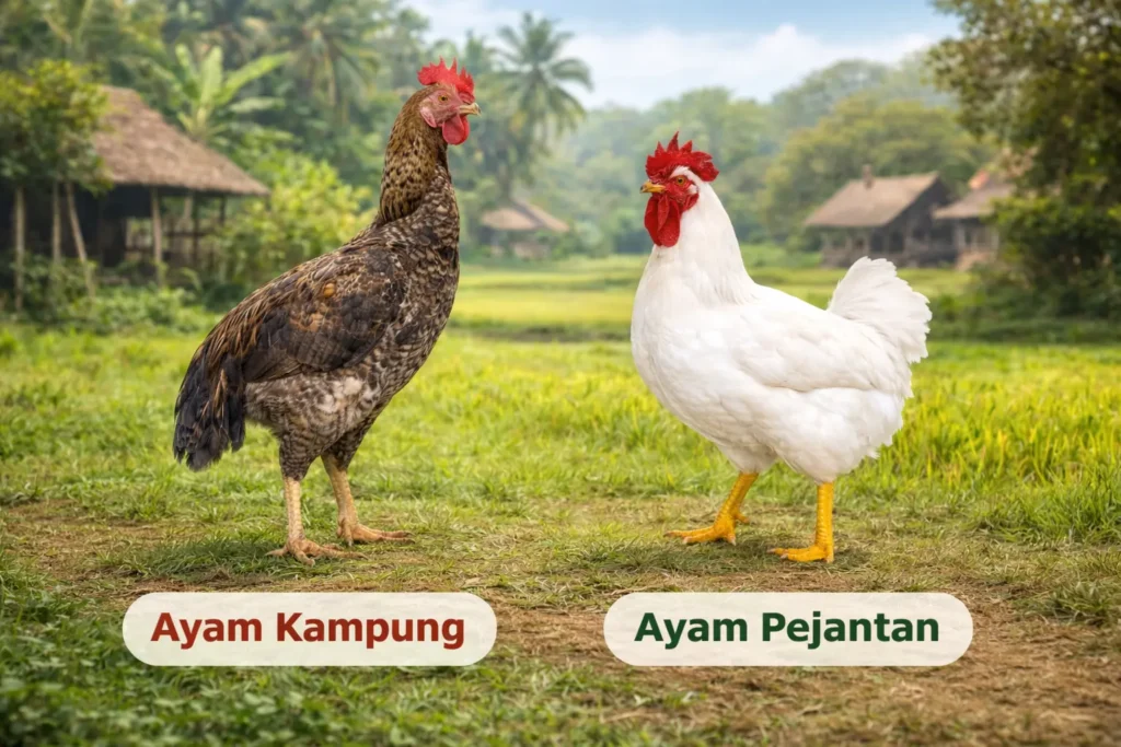 ayam pejantan vs ayam kampung