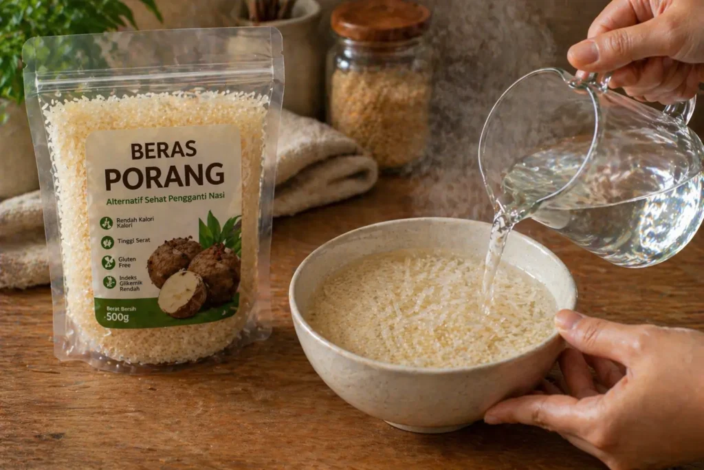 cara memasak beras porang