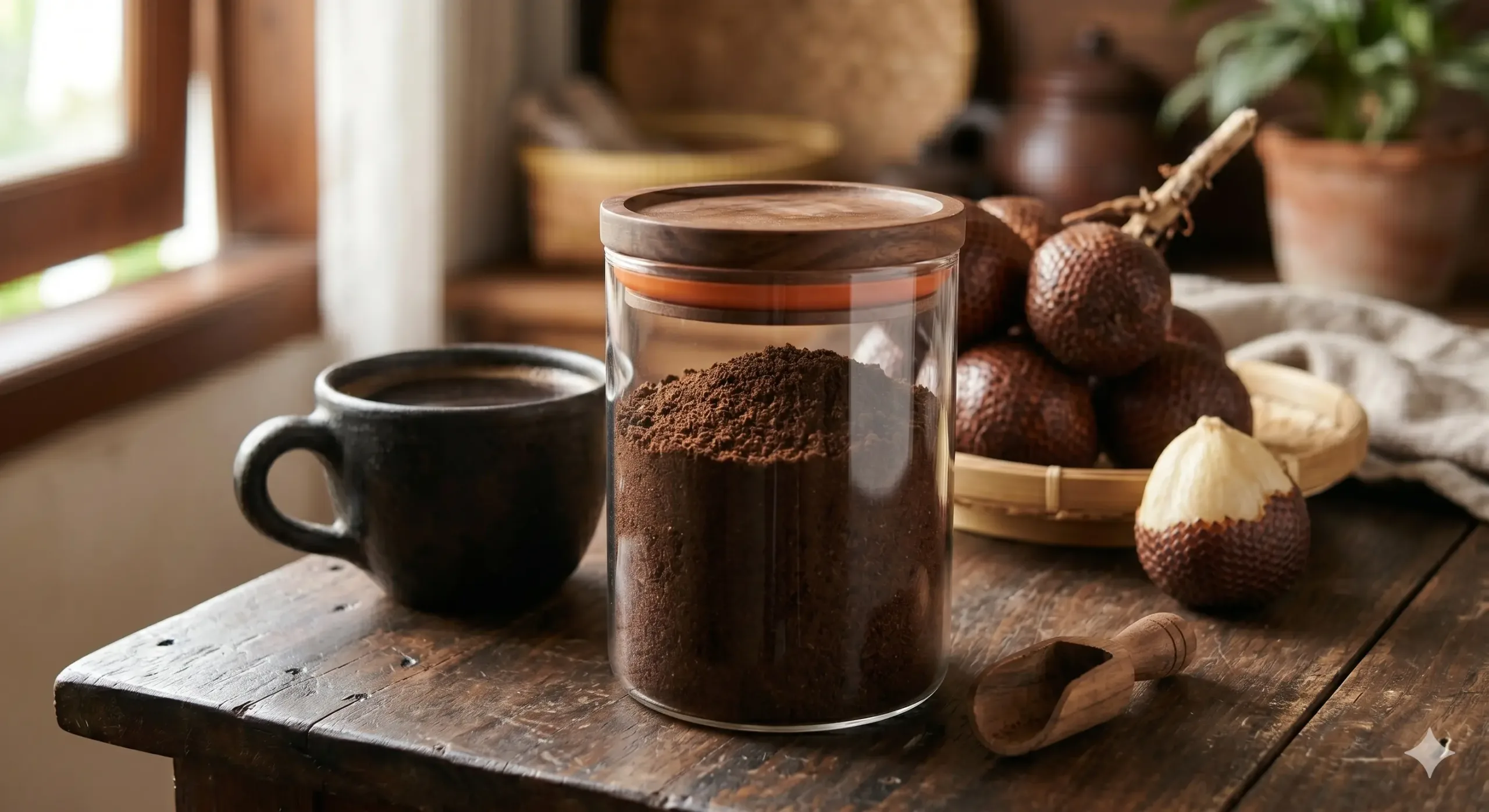 Cara simpan kopi biji salak menggunakan wadah kedap udara