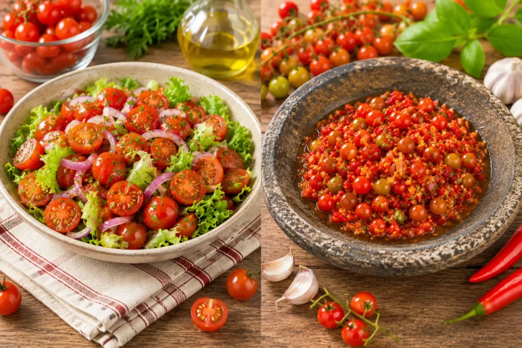 salad tomat ceri dan sambal tomat rampai