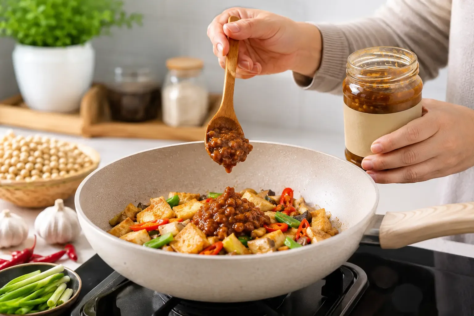 memasak dengan tauco
