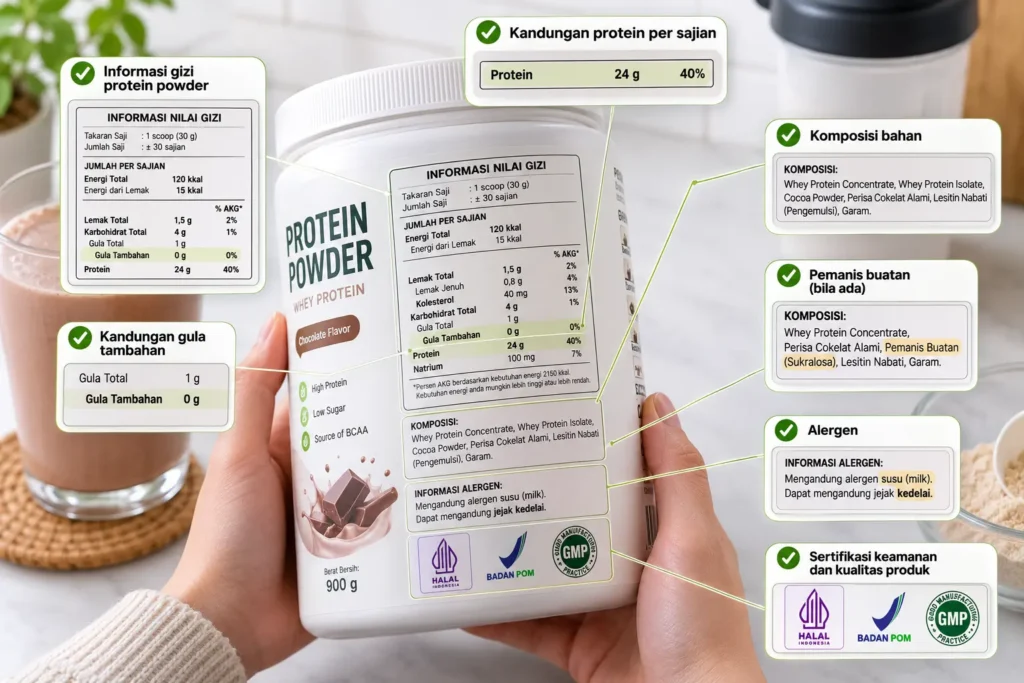 label gizi protein powder
