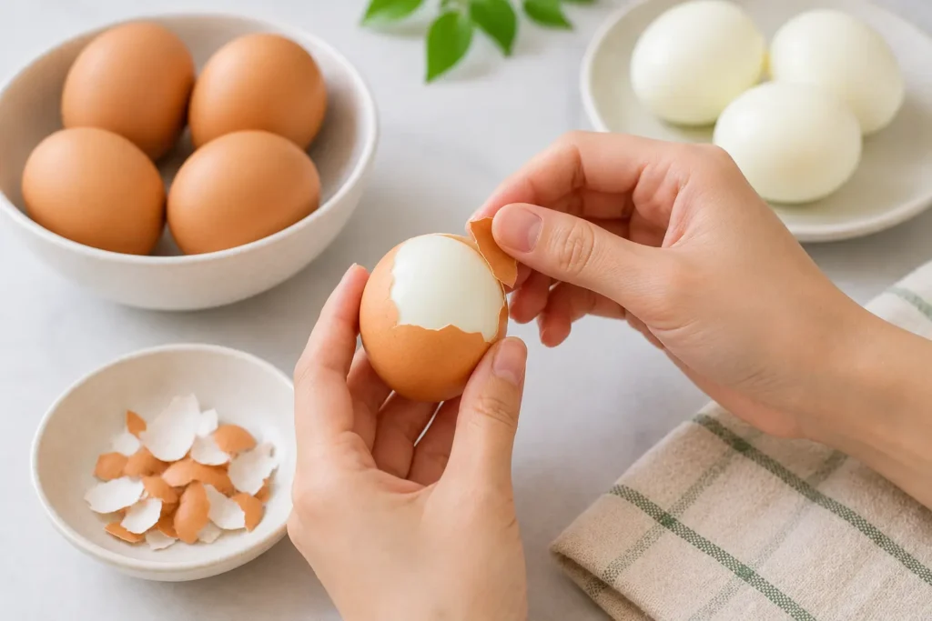 Cara Mengupas Telur Rebus agar Mulus dan Kulit Tidak Lengket mengupas telur rebus